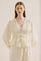 Muslin Embroidered Short Blouse Ecru - 3