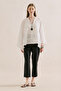 Embroidered Premium Cape Blouse Ecru - 3