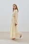 Long Tight Chiffon Dress Soft Yellow - 4