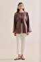 Linen Tunic with Tie-Up Sleeves Lavender - 3