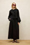 Linen Bluz with Lace Detail Black - 5