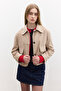 Suede Short Jacket - Faux Sand Color - 4
