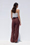 Muslin Comfortable Pants Burgundy - 6