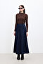 Denim Flawed Skirt Deep Blue - 4