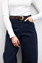 Gabardine Baggy Pants Navy Blue - 6
