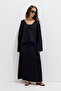 Premium v neck linen blouse black - 4
