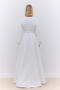 JACQUARD TAIL EVENING DRESS ECRU - 5