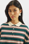 Polo Collar Oversize Sweatshirt Green - 4