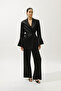 Satin Belted Evening Jacket Black - 4