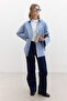 WIDE CUFF STRIPED SHIRT BLUE - 3