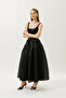 Jacquard Organza Puffy Skirt Black - 4