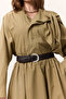 Braided Leather Buckle Belt Brown - 4