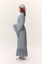 Crush Pleated Fold Long Dress Blue - 7