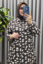 Women's Hijab Clothing Plus Size Crispy Pattern Shirt - 5