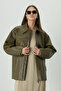 WORNED EFFECT LEATHER JACKET GREEN - 3