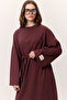 Oversized long comfortable dress claret red - 5