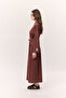 Balon Sleeves Long Comfortable Dress Tree Bark - 4