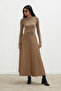 Mi̇randa Scuba Skirt Camel - 7