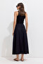 Ribbed Voile Skirt Black - 8