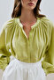 Lime shirt with thin linen collar - 3