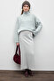 Satin Midi Skirt Silver - 2