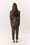Tencel Belted Double-Breasted Blazer Jacket Brown - 7