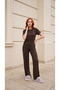 Heli̇a Dark Brown Modal Pajama Set