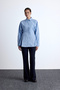 Waist adjustable blue shirt - 2