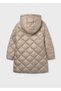 Girl's Padded Soft Furry Lined Long Winter Coat 7432 Cream - 2