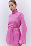 Saten Wide Sleeve Tunic Pink