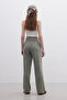 Green Natural Straight Trousers - 6