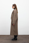 Flat-Caped Eyebrow Coat Ash Brown - 6