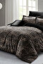Leopard Patterned Cotton Satin Duvet Cover Set with Elastic Sheet – Double Size | Premium Print - 2
