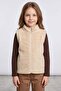 Zippered High Collar Girls' Plush Vest - 2