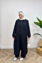 Molly Nelly Women's Long Tunic with Shoulder Shawl 3-Piece Set - 2