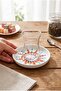 Ikat Porcelain Tea Plate Orange / Beige - 4