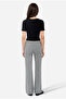 Women's Black Fitted Crew Neck T-Shirt - 2
