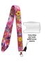 Wildflowers Pink Card Strap Name Badge Neck Strap Lanyard Phone Strap Horizontal Vertical Card Protector