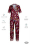 Dance of Life Women's Satin Pajama Set with Human Figure Short Sleeve Burgundy