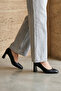 , Women's Genuine Leather Heeled Shoes 1611059Z1315 Black - 2