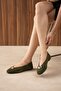 Elara women's genuine leather round toe gold accessory everyday ballet flats - 5
