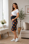 Maternity Soft Viscose Stretch Fabric Floral Patterned Skirt - 2
