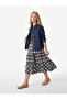 Bow Detail, Elastic Waist, Loose Fit, Below the Knee Plaid Skirt