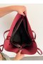 Women's Burgundy Large Size Faux Leather Shoulder Bag Tote Shopper Bag – Daily Use - 8