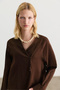 Red Brown Jacket with Button Detail - 3