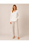 Women's White Textured Fabric Button-Front Lightweight Sheer -CHIC- - 5