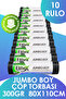 Industrial Jumbo Size Garbage Bag/Bag (10 Pcs 300Gr 80 X 110cm 90Lt Black 10 Roll) - 2
