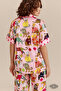 Pink Leopard Women's Satin Pajama Set Leopard Printed Piece Short Sleeve Pink - 3