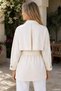 Taş Gülseli Women's Embroidered Double-Breasted Collar Belted Waist Trench Coat - 6