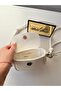 Women's White Mini Crossbody Shoulder Bag Knotted Leather Messenger Bag - 3